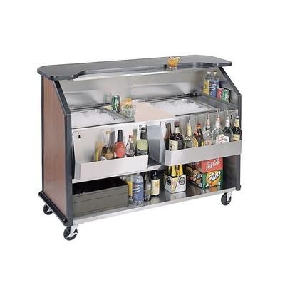Lakeside 886 HRMAP 63 1/2" Portable Bar w/ (2) 40 lb Ice Bin, Speed Rail, Hard Rock Maple, Two Insulated Ice Bins, Beige