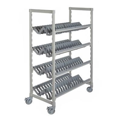 Cambro CPMU244875PDPKG 4 Level Mobile Drying Rack for Kitchenware, Speckled Gray, 48" x 24" x 75"