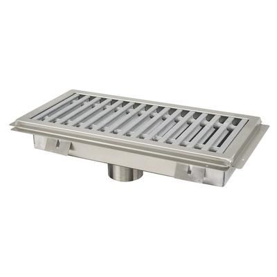 Advance Tabco FFTG-1842 Floor Trough - Removable Strainer Basket, Fiberglass Grating, 18" x 42" x 4", Stainless Steel