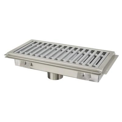 Advance Tabco FFTG-2430 Floor Trough - Removable Strainer Basket, Fiberglass Grating, 24" x 30" x 4", Stainless Steel