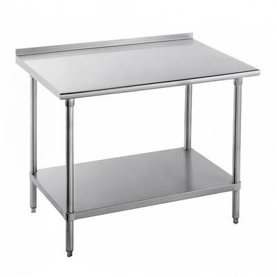 Advance Tabco FLG-3611 132" 14 ga Work Table w/ Undershelf & 304 Series Stainless Steel Top, 1 1/2" Backsplash