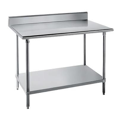 Advance Tabco KLG-240 30" 14 ga Work Table w/ Undershelf & 304 Series Stainless Steel Top, 5" Backsplash