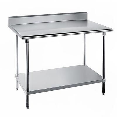 Advance Tabco KSS-302 24" 14 ga Work Table w/ Undershelf & 304 Series Stainless Steel Top, 5" Backsplash