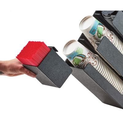 Cal-Mil 3573-13 1 Compartment Stir Stick Holder - 3 3/10" x 3 3/4" x 4", Black