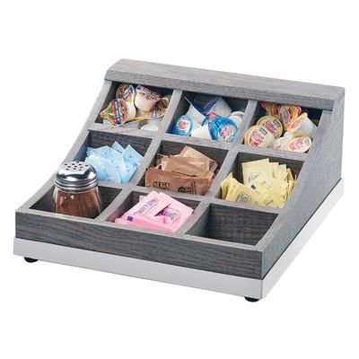 Cal-Mil 3801-83 Condiment Organizer w/ 9 Bins - Gray, Gray Wash