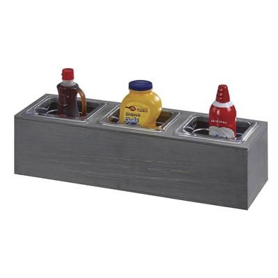 Cal-Mil 3837-3-83 3 Compartment Bar Garnish Tray, Gray