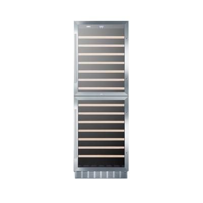 Summit SWC1875B 24" 2 Section Home Wine Cooler w/ 2 Zones - 118 Bottle Capacity, 115v, Black