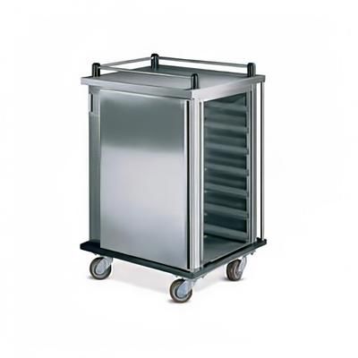 Dinex DXPICTPT12 12 Tray Ambient Meal Delivery Cart, 1 Compartment, Fixed Slides, Silver