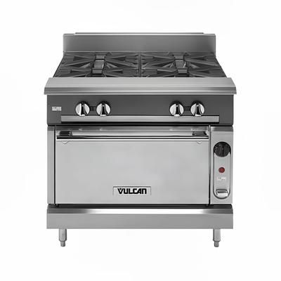 Vulcan VCBB36S LP 36" Commercial Gas Range w/ Full Charbroiler & Standard Oven, Liquid Propane, 32" Charbroiler, Stainless Steel, Gas Type: LP