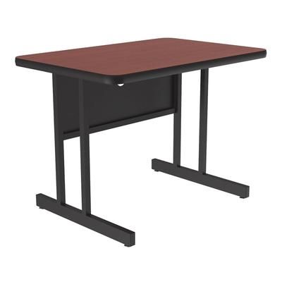 Correll CS2436-21-09-09 Rectangular Desk Height Work Station, 36"W x 24"D - Cherry/Black T-Mold, Red