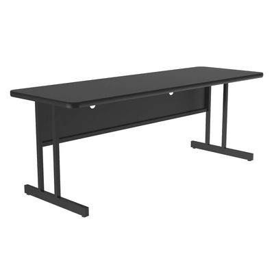 Correll CS2472-07-09-09 Rectangular Desk Height Work Station, 72"W x 24"D - Black Granite/Black T-Mold