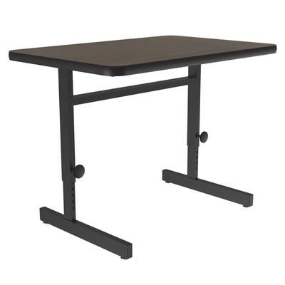 Correll CSA2436-01-09-09 Rectangular Adjustable Height Work Station, 36"W x 24"D - Walnut/Black T-Mold, Brown
