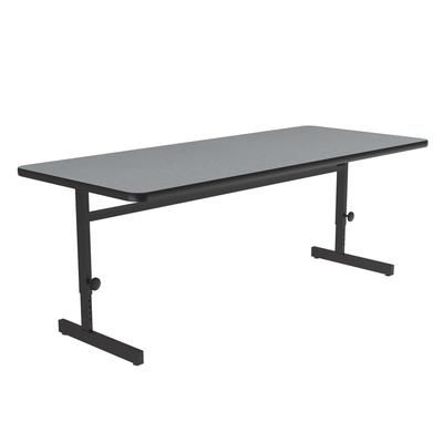 Correll CSA3060-15-09-09 Rectangular Adjustable Height Work Station, 60"W x 30"D - Gray Granite/Black T-Mold
