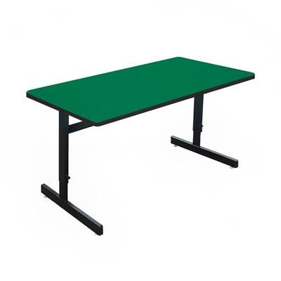 Correll CSA3072-39-09-09 Desk Height Work Station, 1 1/4" Top, Adjust to 29", 72" x 30", Green/Black