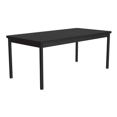 Correll LR3672-07-09-09 Economical Library Table Wear Resistant Surface T Mold Edge 36x72" Black Granite