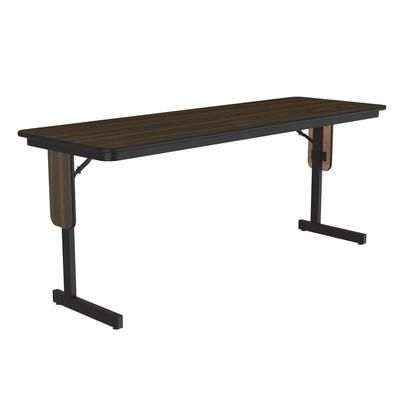Correll SP2472PX-01 24 x 72" Panel Leg Seminar and Training Table, 29" H, Walnut/Black