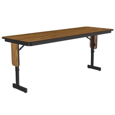 Correll SPA2472PX 06 24 x 72" Panel Leg Seminar and Training Table, Adjusts to 32" H, Oak/Black