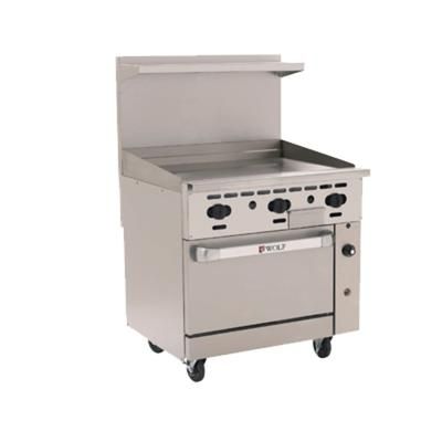 Wolf C36S-36GT NG 36" Commercial Gas Range w/ Full Griddle & Standard Oven, Natural Gas, Stainless Steel, Gas Type: NG