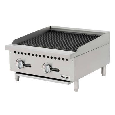 Migali C-CR24 24" Natural Gas Charbroiler w/ Cast Iron Grates, 70,000 BTU, Stainless Steel, Gas Type: NG