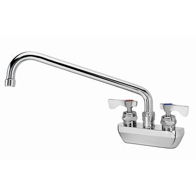Krowne 14-412L-L-H4 Wall Mount Faucet w/ 12" Swing Spout & Lever Handles - 4" Centers, 1.5 GPM