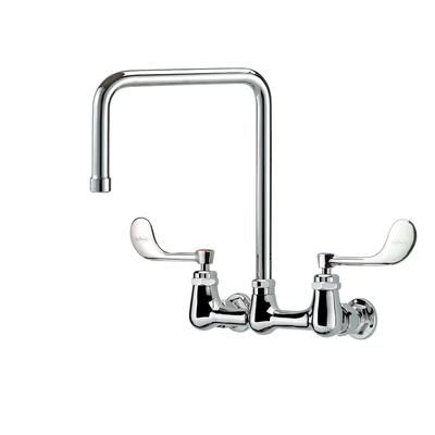 Krowne 14-832L-W-F2 Wall Mount Faucet w/ 8 1/2" Double Bend Spout & VR Wrist Action Handles - 8" Centers, 1.5 GPM
