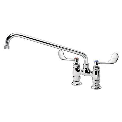 Krowne 15-414L-W-F1 Raised Deck Mount Faucet w/ 14" Swing Spout & VR Wrist Action Handles - 4" Centers, 0.5 GPM
