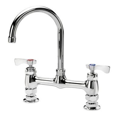 Krowne 15-801L Deck Mount Faucet - 6" Gooseneck Spout, 8" Centers