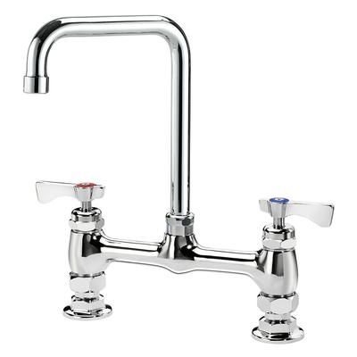 Krowne 15-831L-L-E3 Raised Deck Mount Faucet w/ 6" Double Bend Spout & Lever Handles - 8" Centers, 1.0 GPM