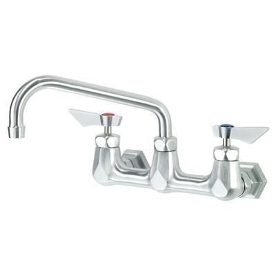 Krowne DX-808 Wall Mount Faucet w/ 8" Swing Spout - 8" Centers, Stainless Steel