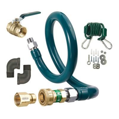 Krowne M10036K 36" Gas Connector Kit w/ 1" Male/Male Couplings, 36" Long, Stainless Steel