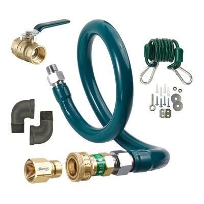 Krowne M10060K 60" Gas Connector Kit w/ 1" Male/Male Couplings, Stainless Steel, Radial Wrap