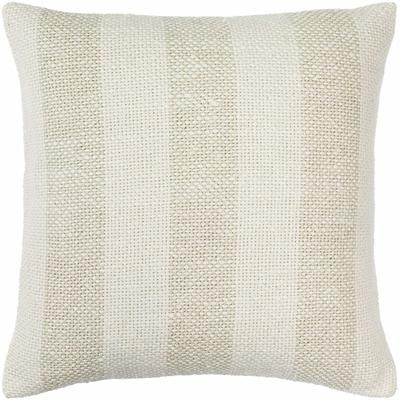 Mirko 20" Square Cottage Ivory/Peach Throw Pillow - Boutique Rugs