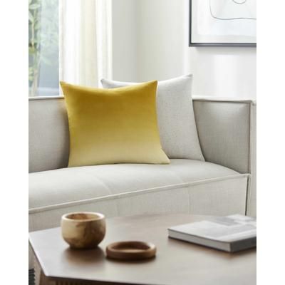 Rohit 22" Square Modern Mustard/Yellow Throw Pillow - Boutique Rugs