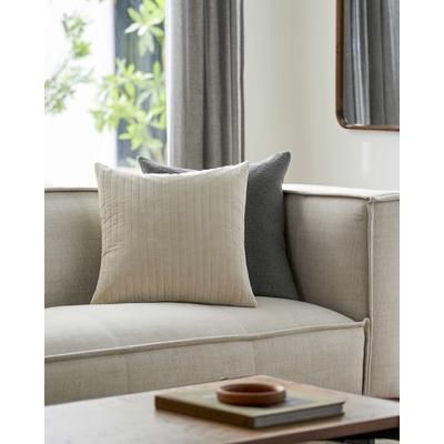 Rania 18" Square Modern Cotton Medium Gray/Bone/Ash/Beige Throw Pillow - Boutique Rugs