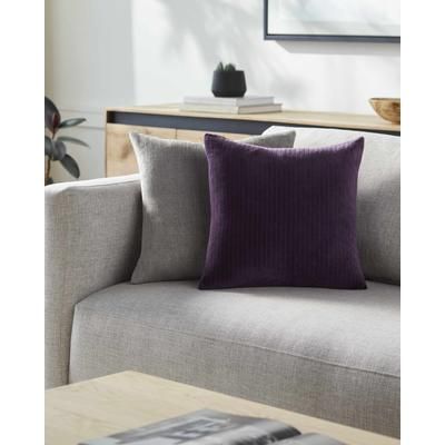 Rawya 18" Square Modern Cotton Plum Throw Pillow - Boutique Rugs