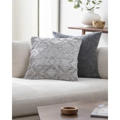 Rhian 20" Square Cottage Light Silver/Off White/Light Gray/Ash Outdoor Throw Pillow - Boutique Rugs