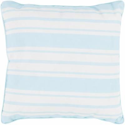 Mance 16" Square Ivory/Aqua Outdoor Throw Pillow - Boutique Rugs