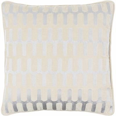 Kenji 20" Square Modern Cotton Medium Gray Throw Pillow - Boutique Rugs