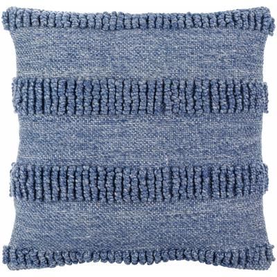 Lilia 20" Square Modern Beetle Blue/Gray/Medium Gray/Slate Blue/Marine Blue/Metallic Silver Outdoor Throw Pillow - Boutique Rugs
