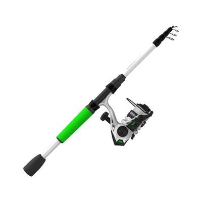 Zebco Roam Spinning Reel and Telescopic Rod Combo Extendable 19in to 6ft Telescopic Pole Spilt ComfortGrip Rod Handle Instant Anti-Reverse Reel Green