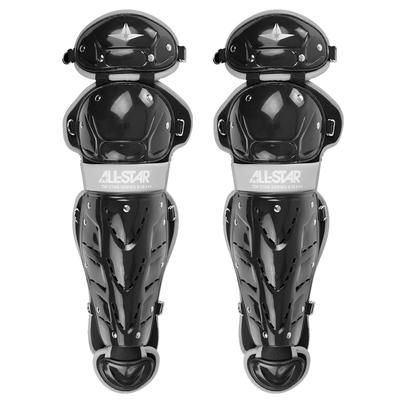 All Star Top Star Catcher's Leg Guards - Ages 12-16 Black
