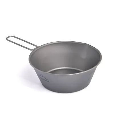Widesea Camping Titanium Bowl Tableware Cookware Foldable Handle Outdoor Cup Tourism Pot Hiking Backpacking Picnic Fishing