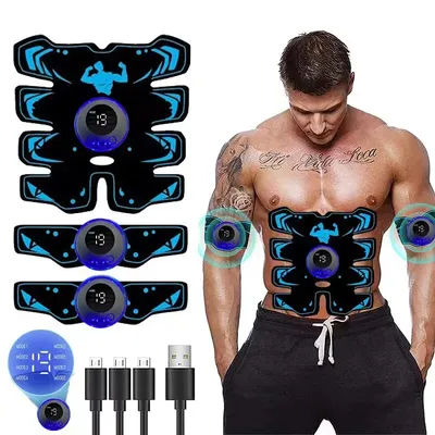 USB Rechargable Muscle Stimulator ABS Arm 3 IN 1 Trainer Pad Wireless Smart Fitness Abdominal Training Electric Body