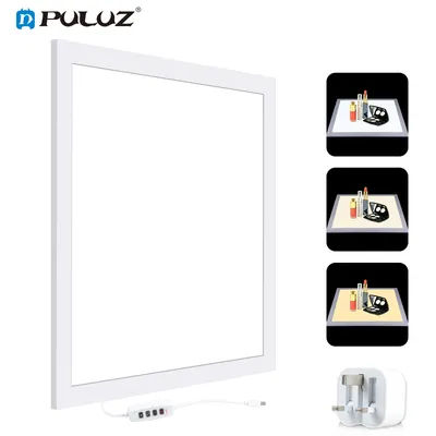 PULUZ 1200LM 15/15in/38x38 cm LED Photography Shadowless Bottom Light Lamp Panel Dimmable for 40cm