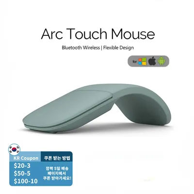 Wireless Mouse Bluetooth 4.0 Foldable Arc Touch Mause 1600 DPI Folding Ultra-thin Mute Mice for Surfacebook Laptop Office Use