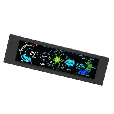 5.25inch Fan Controller Touchscreen Support 5 Channel Automatic Manual Control Temperature Monitor Fan Speed Display Fan Control