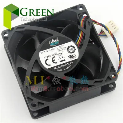 The Original Cooler Master FA08025M12LPA 8025 80MM 8cm Computer Case CPU Cooling Fan 12V 0.45A Fan with PWM 4pin