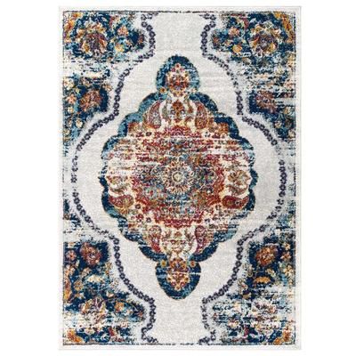 Entourage Malia Distressed Vintage Floral Vintage Medallion 8x10 Area Rug - East End Imports R-1175A-810