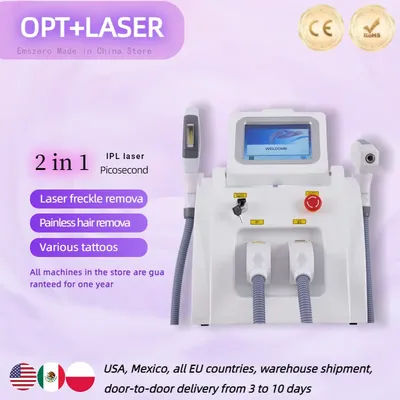 2025 Portable Laser 2 In 1 Nd Yag Tattoo Removal Machine IPL OPT L-aser Hair Removal Machine ND YAG Tattoo Removal Hair Laser