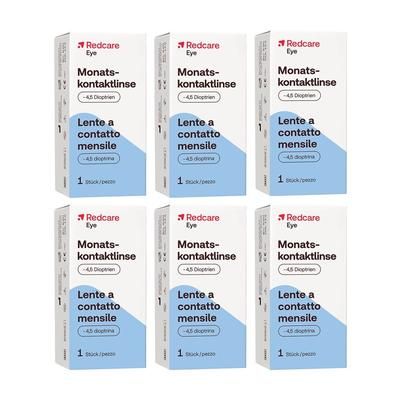 Redcare Lente a contatto mensile -4,5 Diottrie Set da 6 - risparmia il